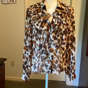Jones New York animal print blouse